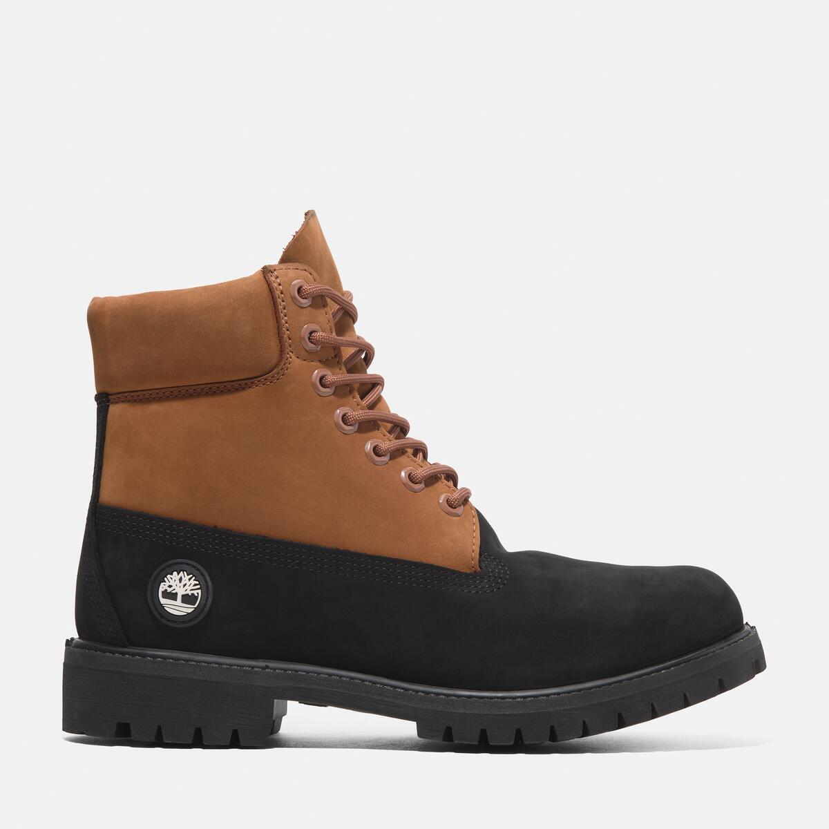 Buy Men's 6-Inch Premium Waterproof Boot in Black Nubuck W Rust