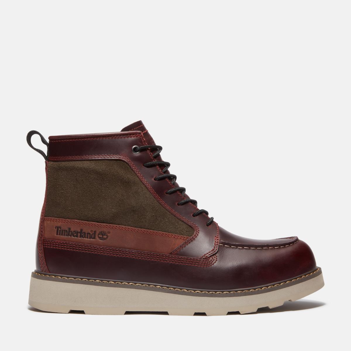 Buy Men's Britton Mills Waterproof Boot in Burgundy Full Grain