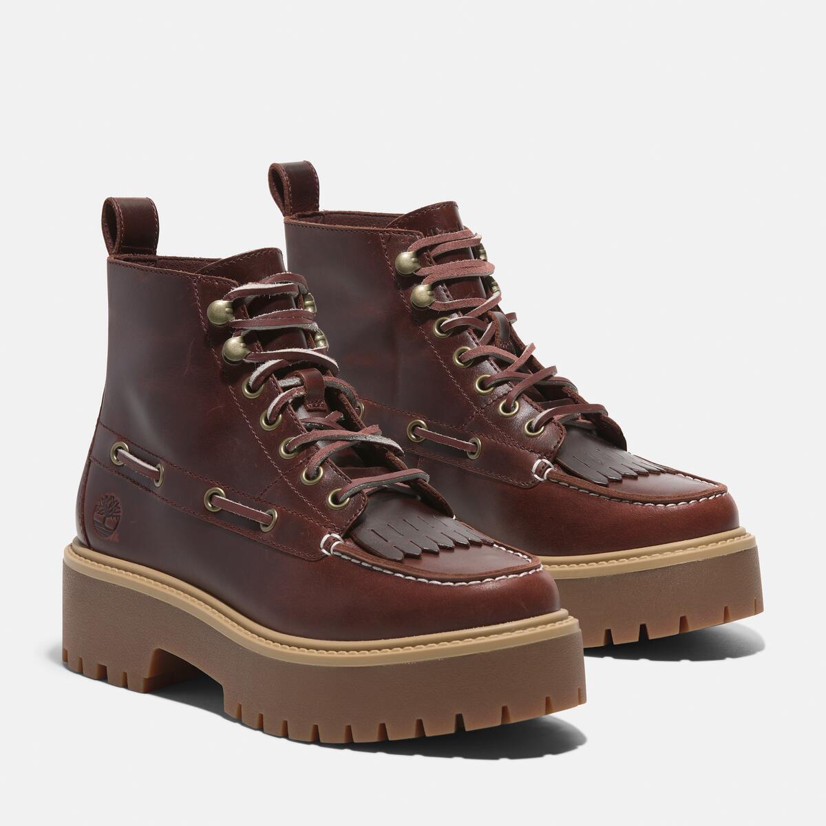 TIMBERLAND Women's Stone Street Mid Boot Burgundy Full Grain - Image 2