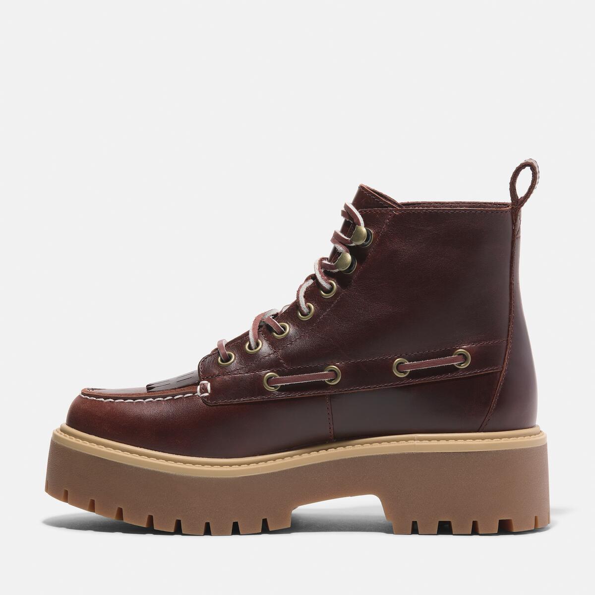 TIMBERLAND Women's Stone Street Mid Boot Burgundy Full Grain - Image 6