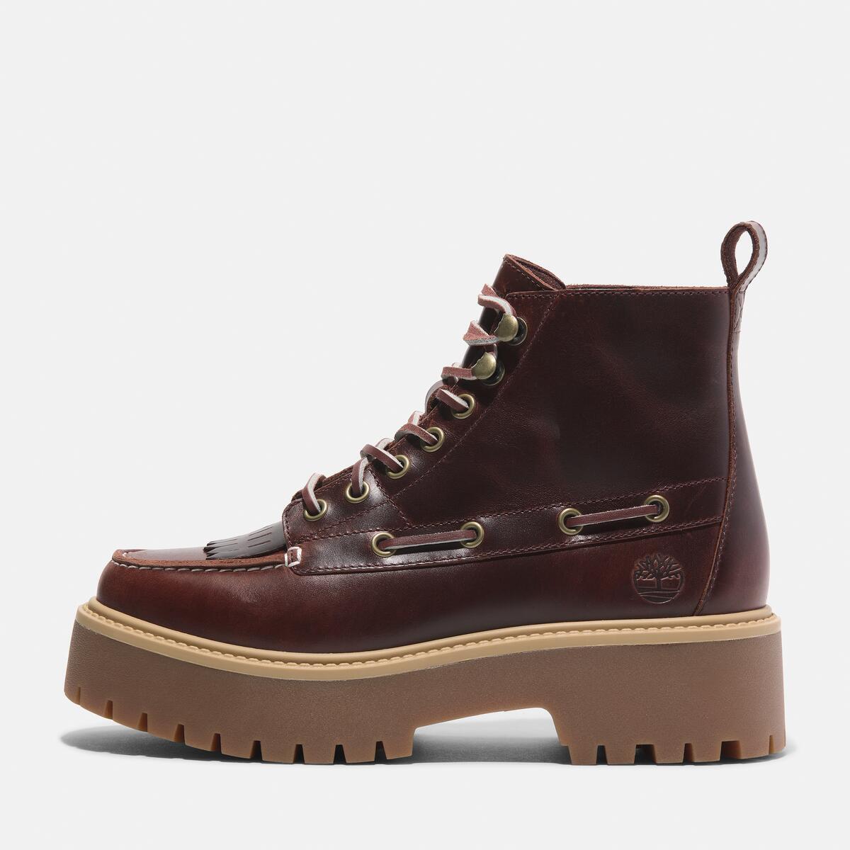TIMBERLAND Women's Stone Street Mid Boot Burgundy Full Grain - Image 8
