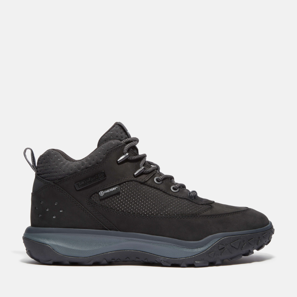 TIMBERLAND Mens Motion 7 Waterproof Mid Black Nubuck - Image 1