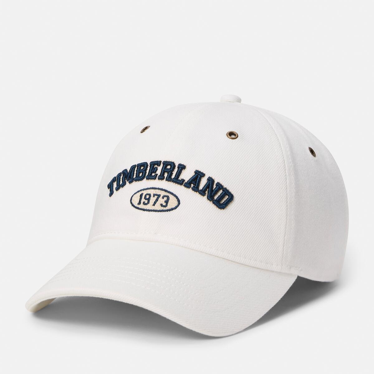 TIMBERLAND Denim Varsity Baseball Cap Antique White - Image 1