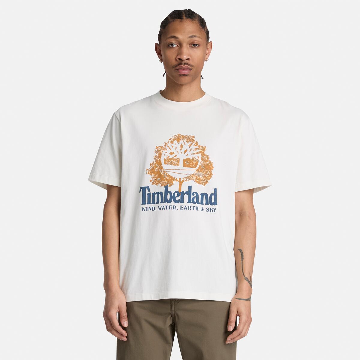 TIMBERLAND Men's Front Graphic Tee Vintage White - Image 1