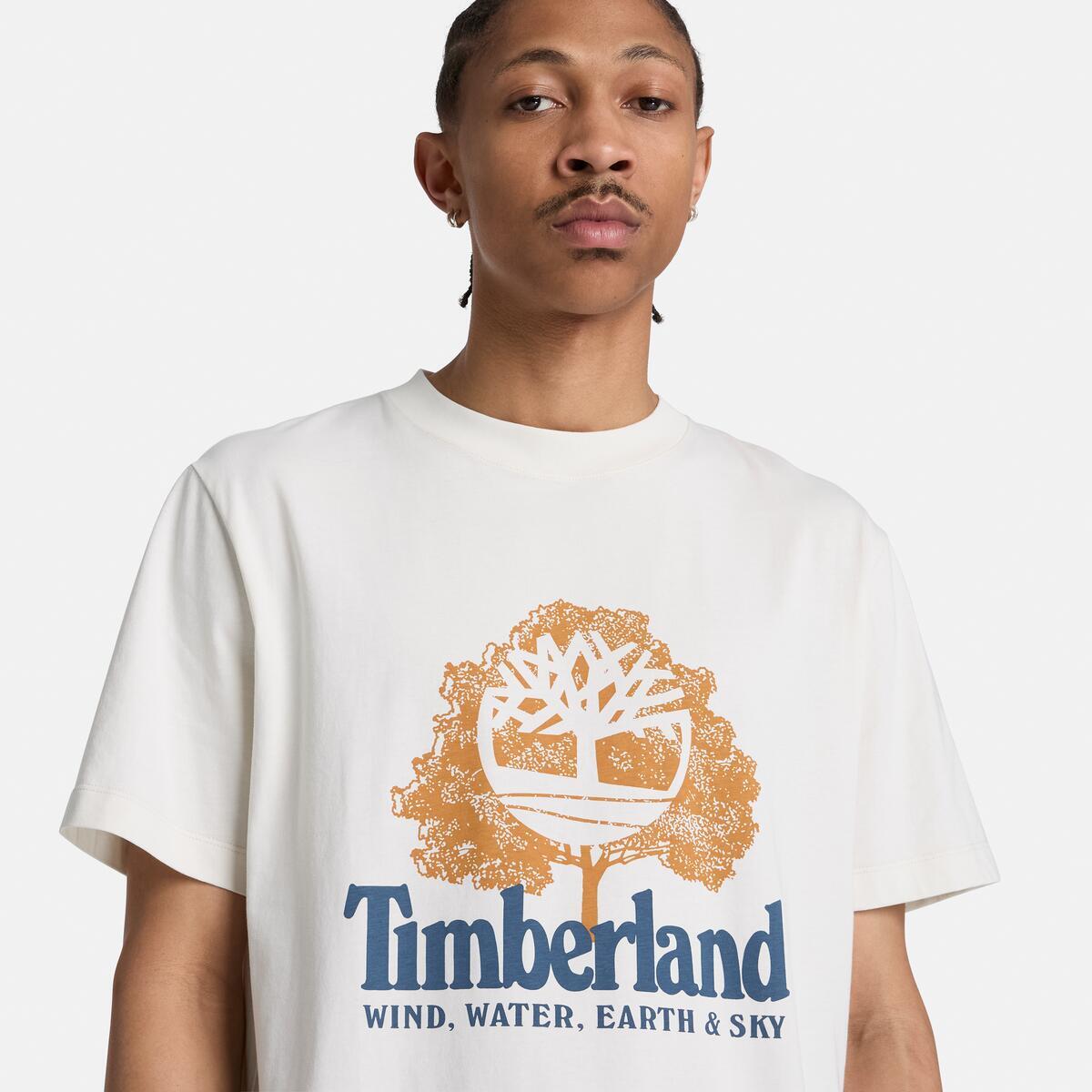 TIMBERLAND Men's Front Graphic Tee Vintage White - Image 3