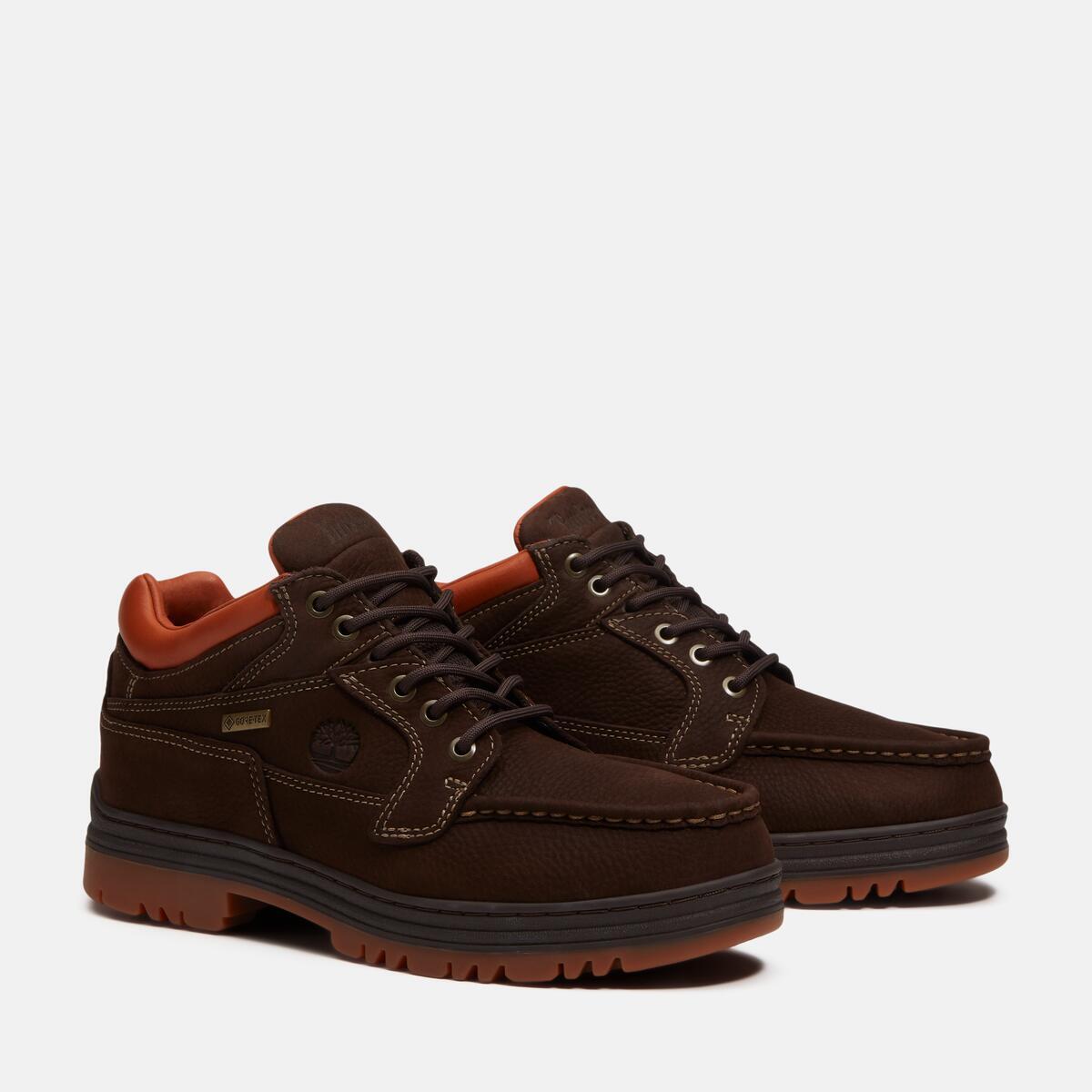 TIMBERLAND Men's Heritage Moc Toe GTX Chukka Dark Brown Nubuck with Rust - Image 2