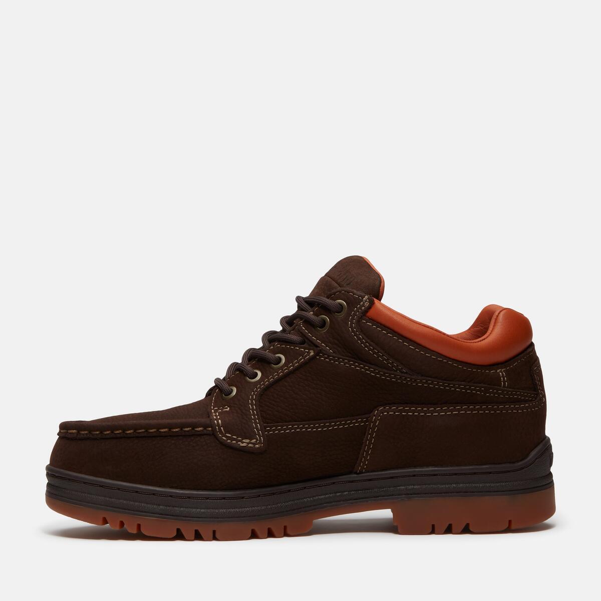 TIMBERLAND Men's Heritage Moc Toe GTX Chukka Dark Brown Nubuck with Rust - Image 6