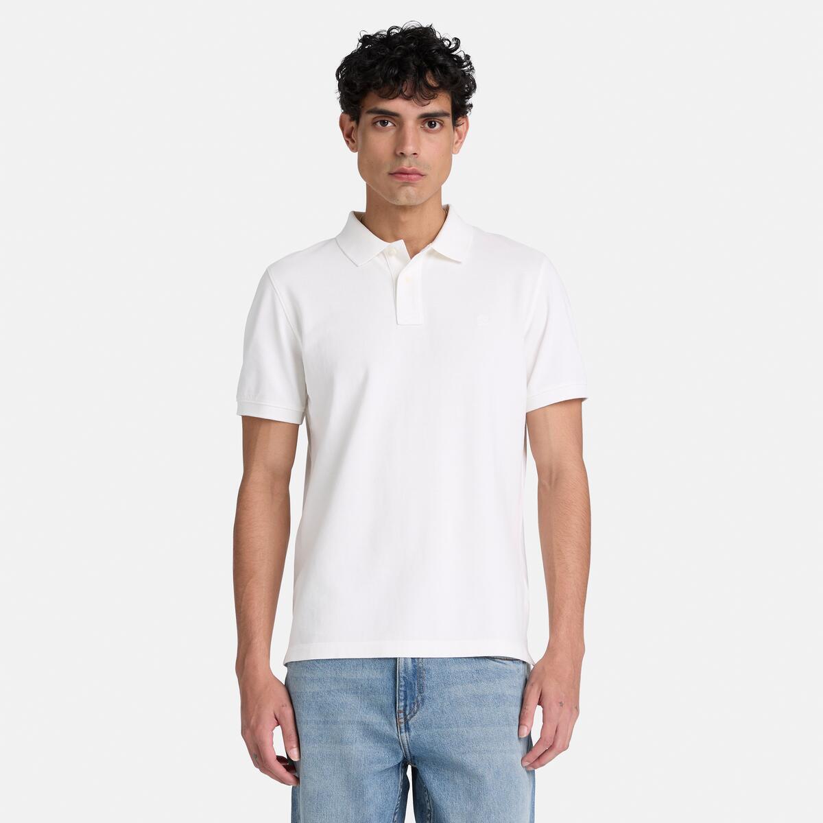TIMBERLAND Men's Millers River Pique Polo White - Image 1