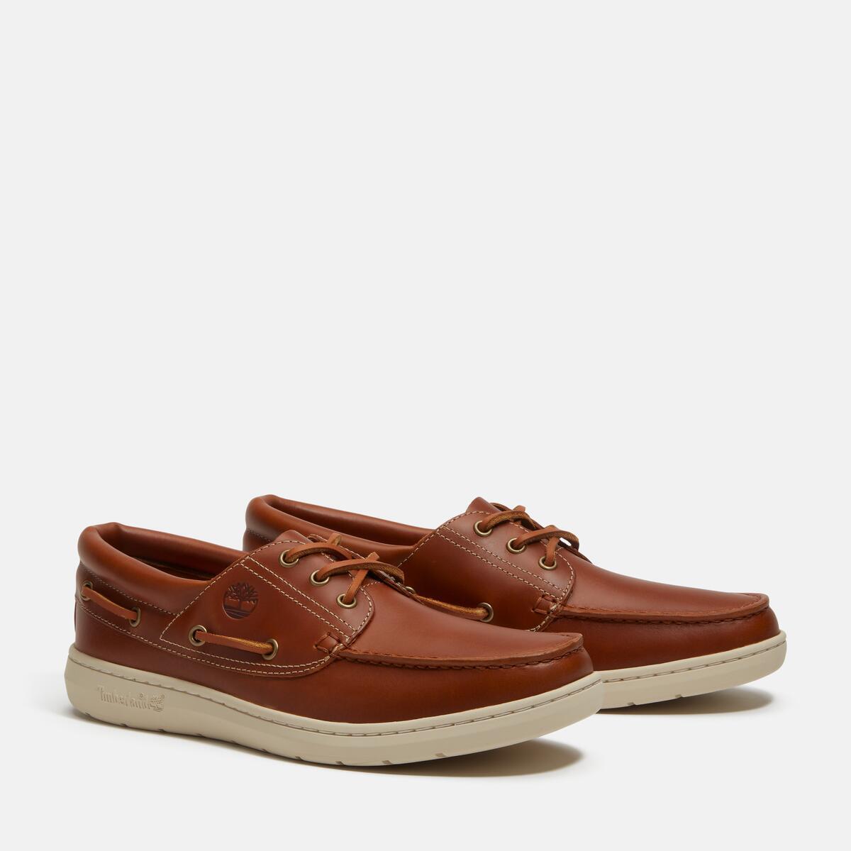TIMBERLAND Men's Portofino Pier Boat Shoe Medium Brown Full Grain - Image 2