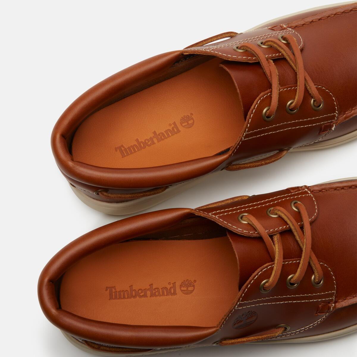 TIMBERLAND Men's Portofino Pier Boat Shoe Medium Brown Full Grain - Image 7