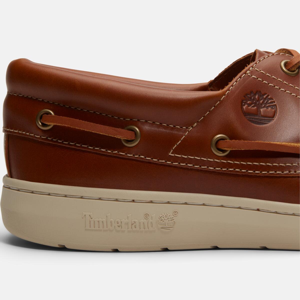 TIMBERLAND Men's Portofino Pier Boat Shoe Medium Brown Full Grain - Image 8