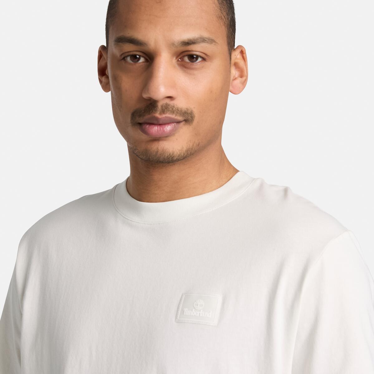 TIMBERLAND Men's Silicon Badge Tee Vintage White - Image 3