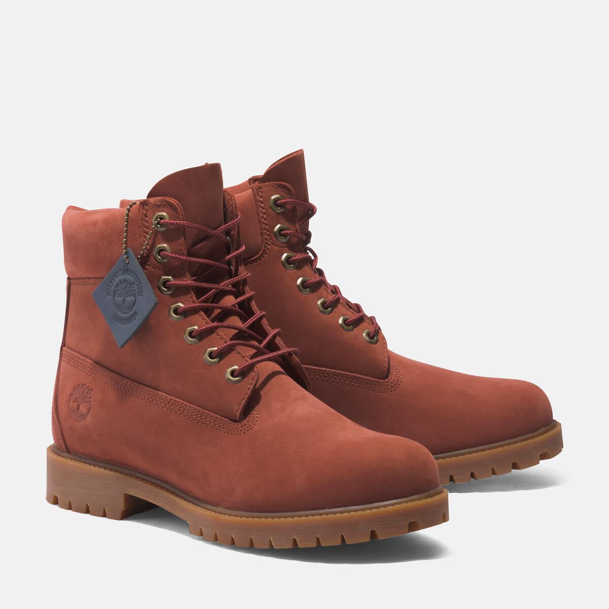 TIMBERLAND Men's 6-Inch Premium Waterproof Boot Dark Red Nubuck - Image 5