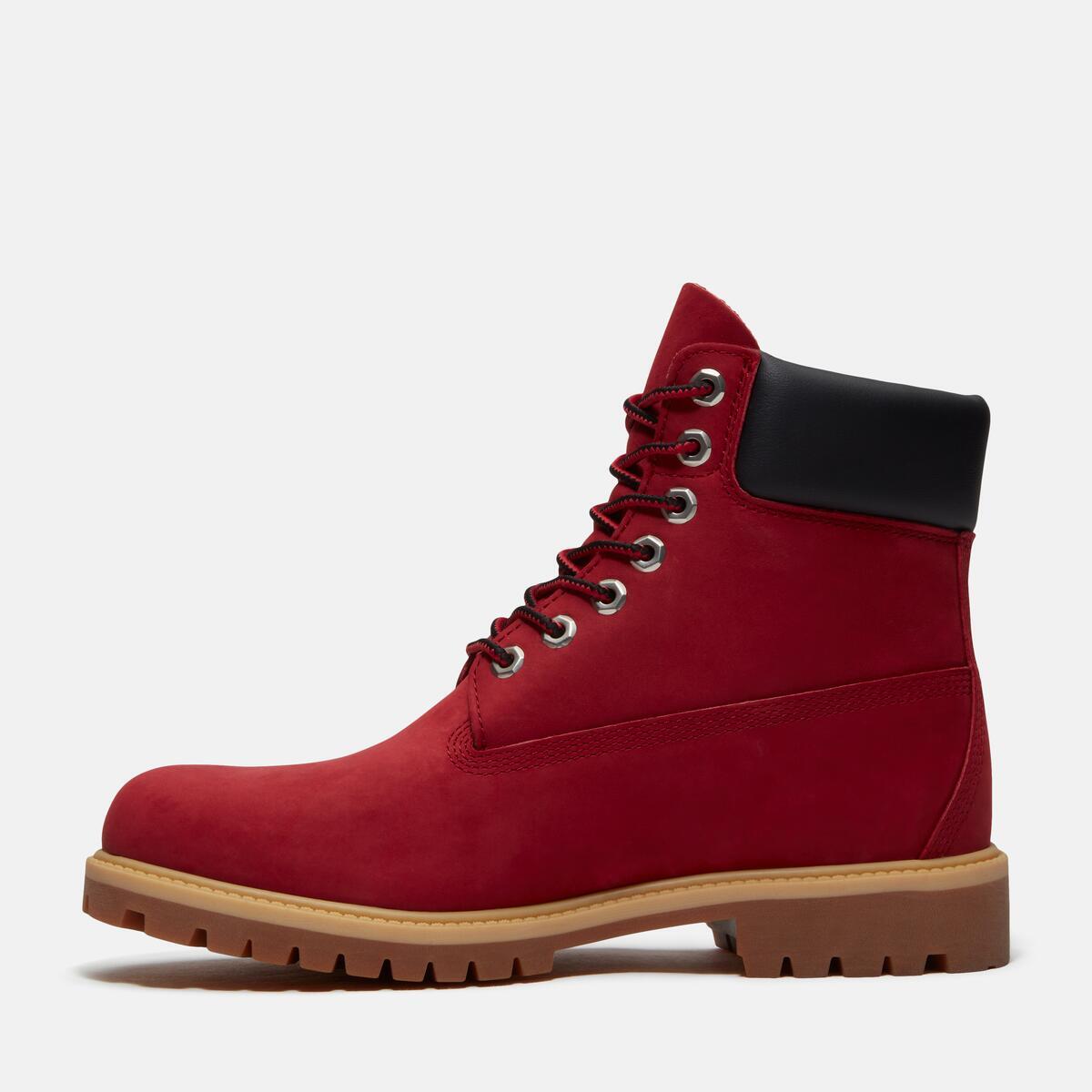 TIMBERLAND Men's 6-Inch Heritage Waterproof Boot Dark Red Nubuck - Image 6