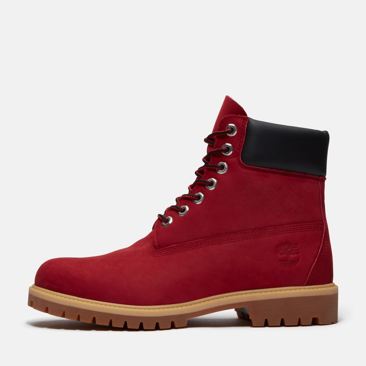 TIMBERLAND Men's 6-Inch Heritage Waterproof Boot Dark Red Nubuck - Image 8
