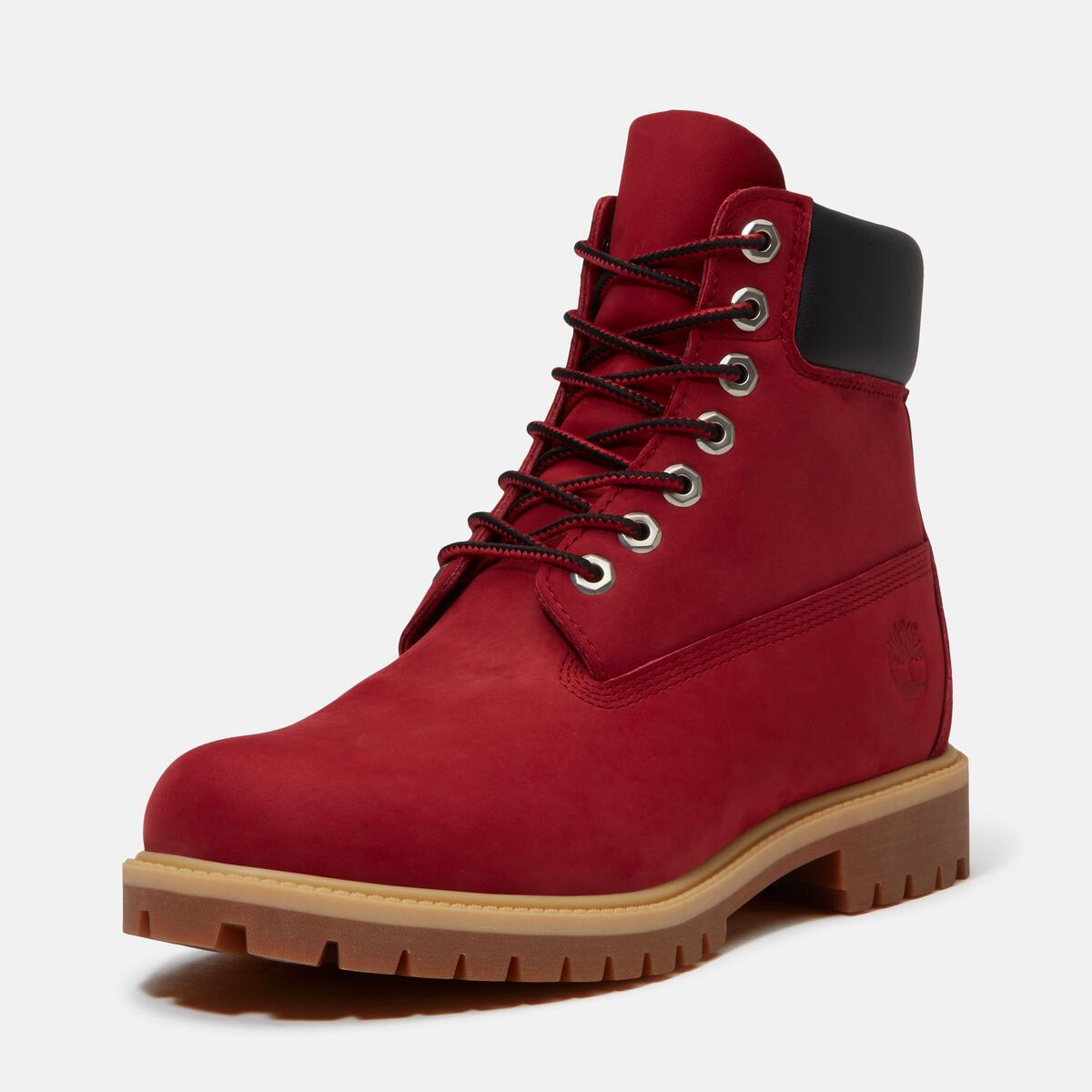 TIMBERLAND Men's 6-Inch Heritage Waterproof Boot Dark Red Nubuck - Image 9