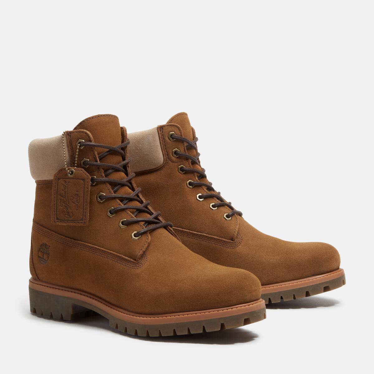 TIMBERLAND Men's 6-Inch Heritage Waterproof Boot Medium Brown Suede - Image 3