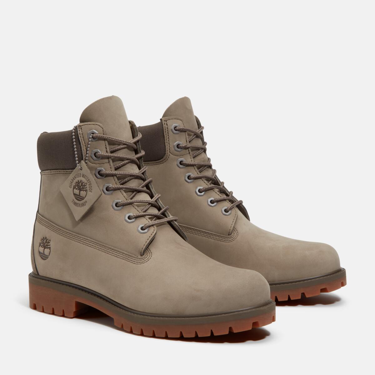 TIMBERLAND Men's 6-Inch Heritage Waterproof Boot Olive Nubuck - Image 2