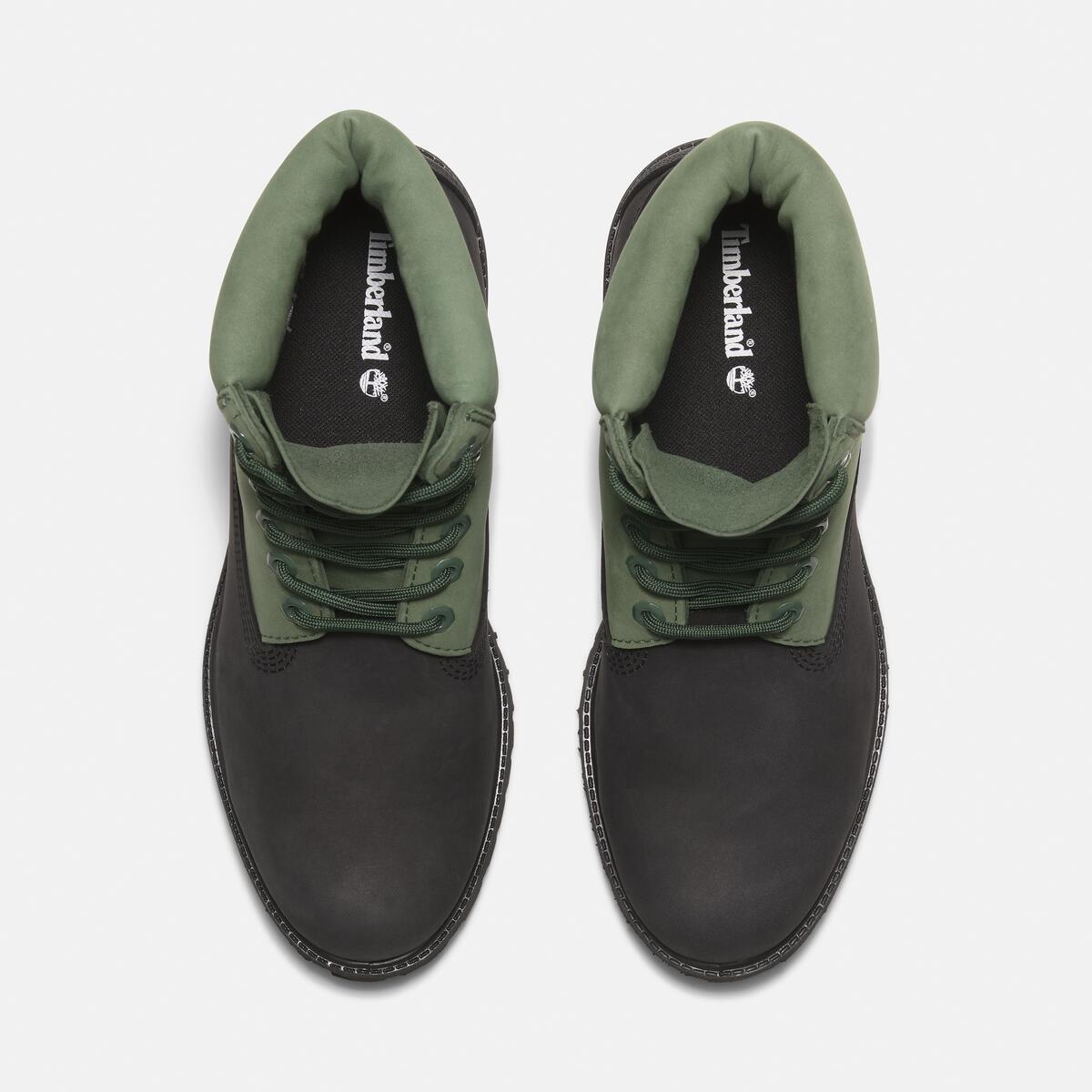 TIMBERLAND Men's 6-Inch Premium Waterproof Boot Black Nubuck W Dark Green - Image 3