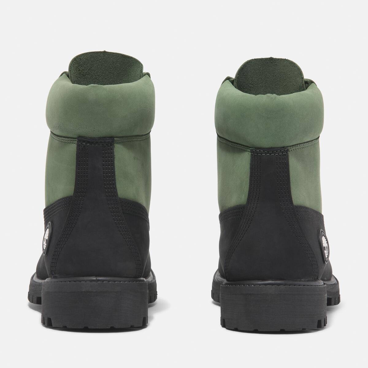 TIMBERLAND Men's 6-Inch Premium Waterproof Boot Black Nubuck W Dark Green - Image 5