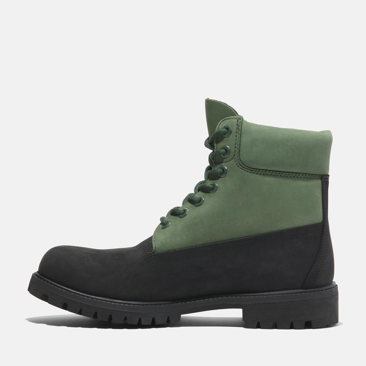 TIMBERLAND Men's 6-Inch Premium Waterproof Boot Black Nubuck W Dark Green - Image 6