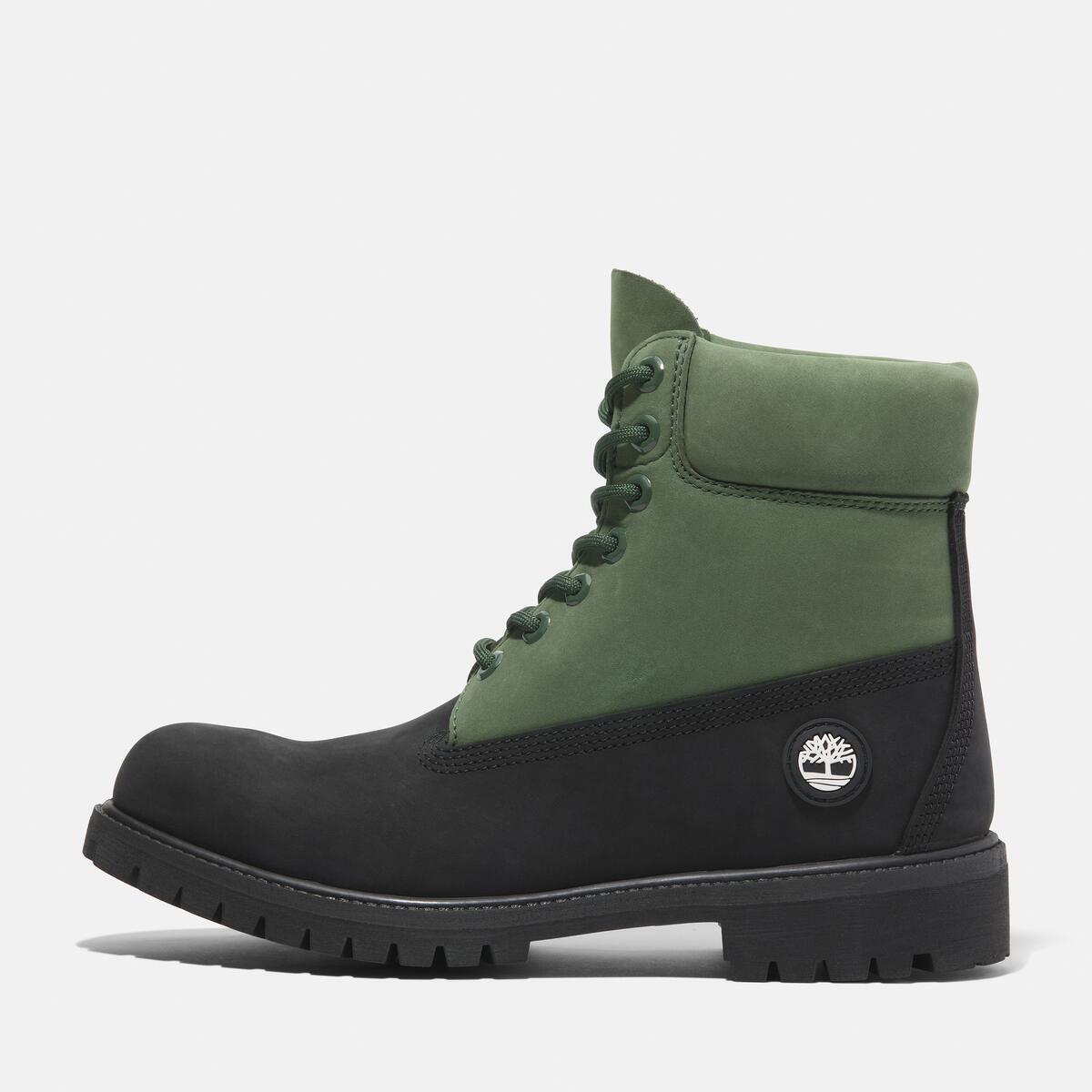 TIMBERLAND Men's 6-Inch Premium Waterproof Boot Black Nubuck W Dark Green - Image 8