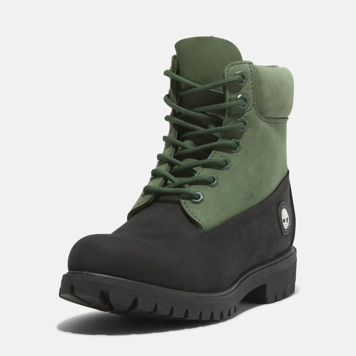 TIMBERLAND Men's 6-Inch Premium Waterproof Boot Black Nubuck W Dark Green - Image 9