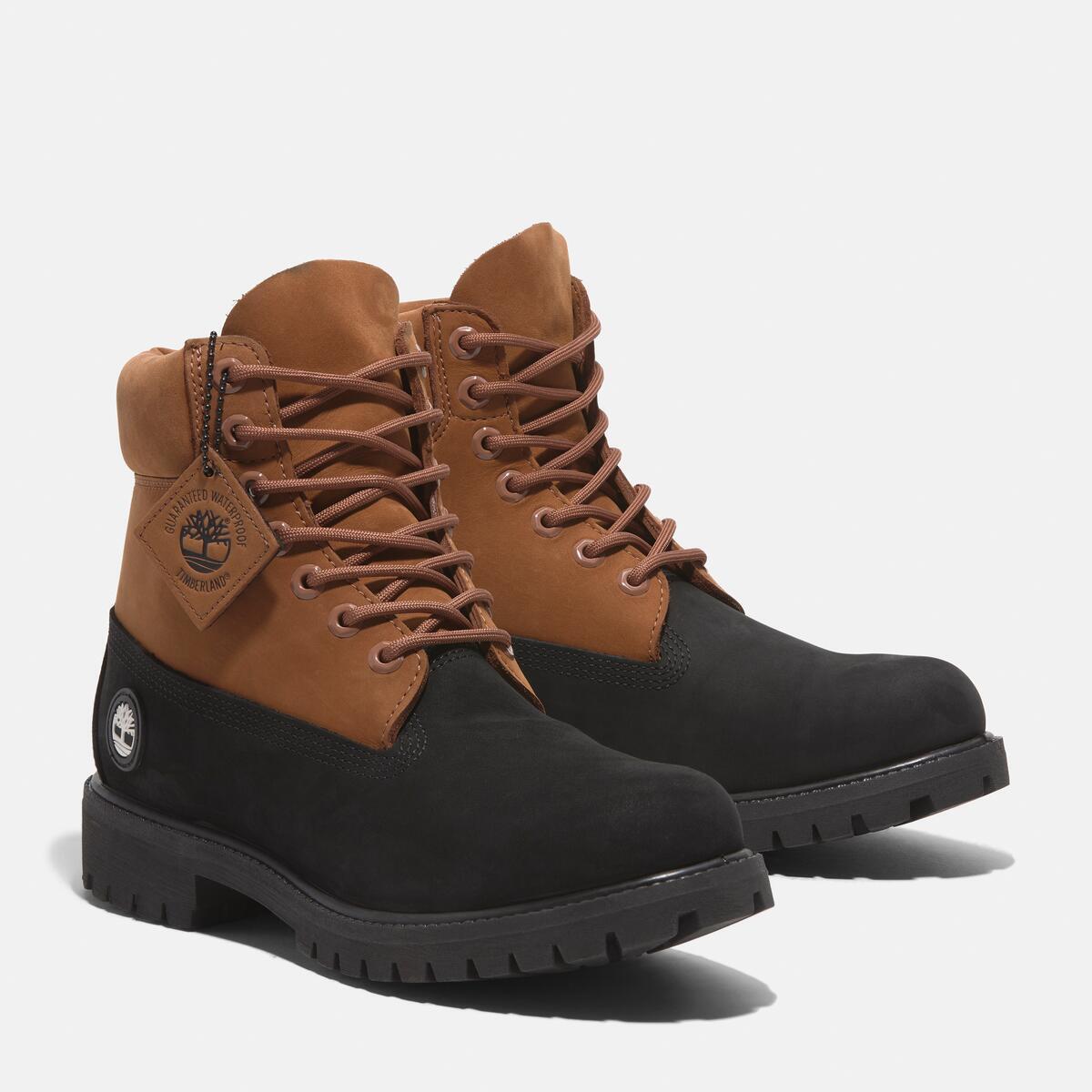TIMBERLAND Men's 6-Inch Premium Waterproof Boot Black Nubuck W Rust - Image 2