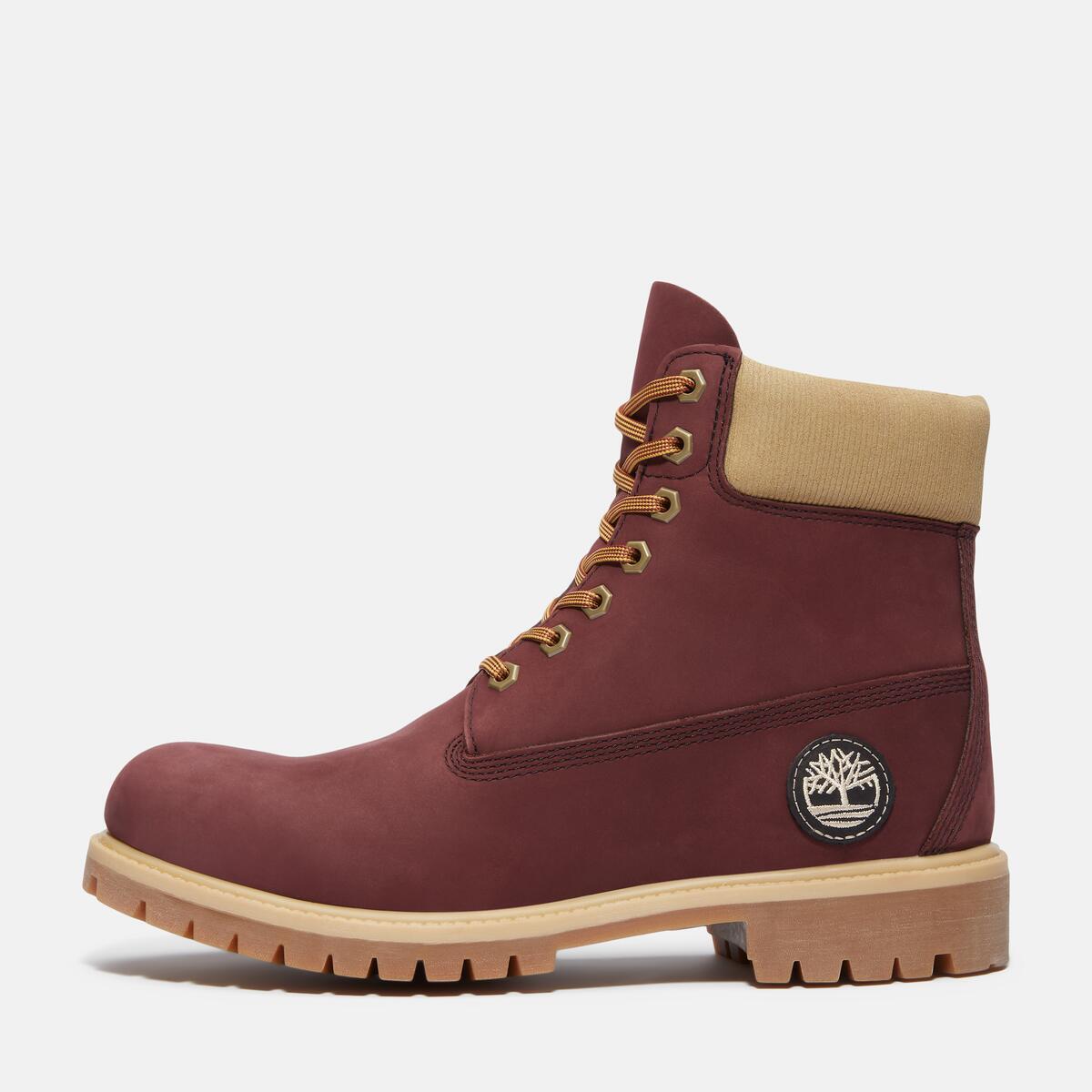 TIMBERLAND Men's 6-Inch Premium Waterproof Boot Burgundy Nubuck - Image 8