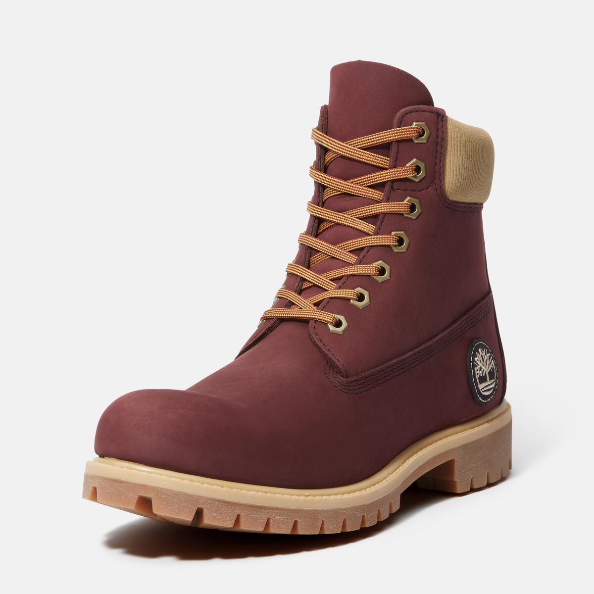 TIMBERLAND Men's 6-Inch Premium Waterproof Boot Burgundy Nubuck - Image 9