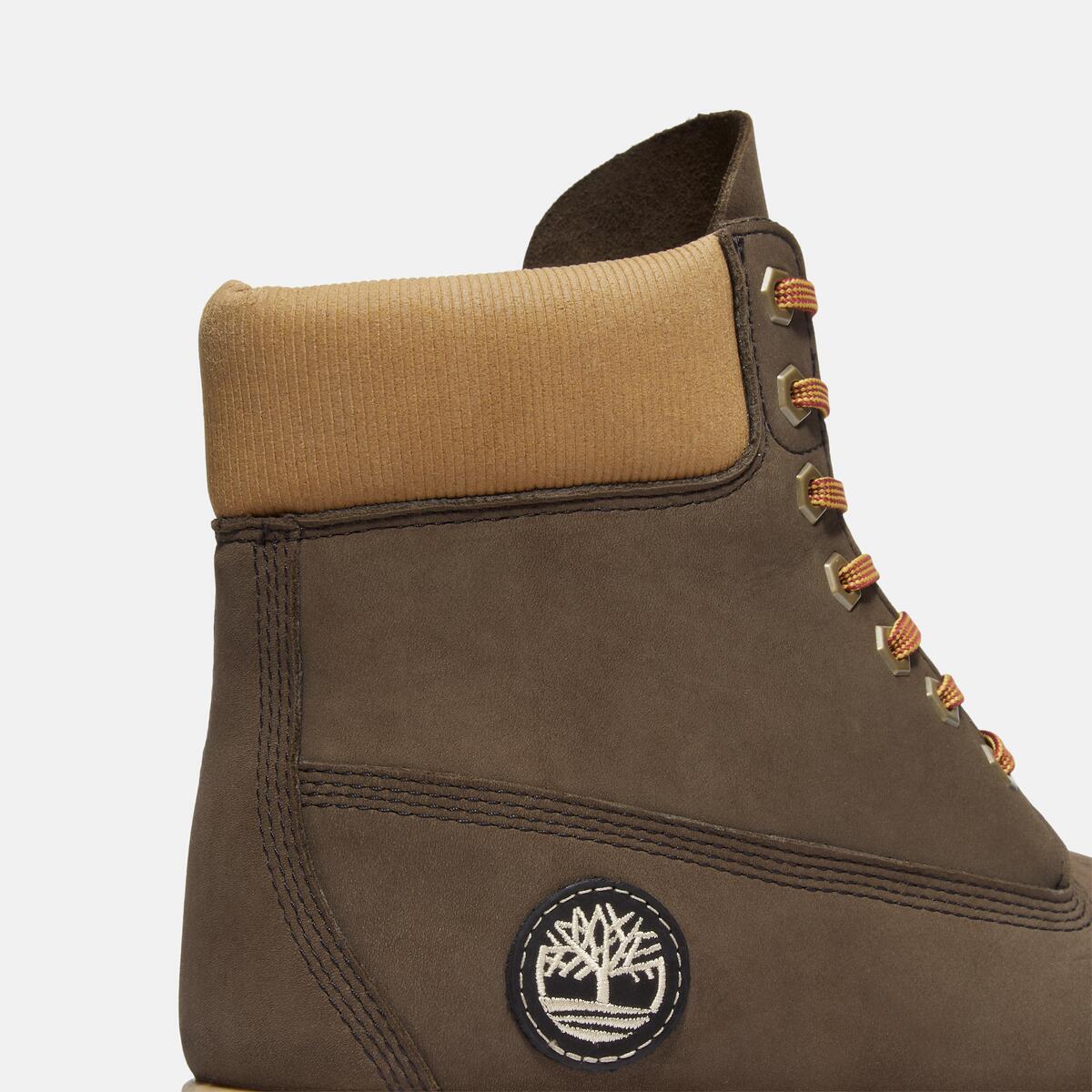 TIMBERLAND Men's 6-Inch Premium Waterproof Boot Dark Brown Nubuck with Olive - Image 7