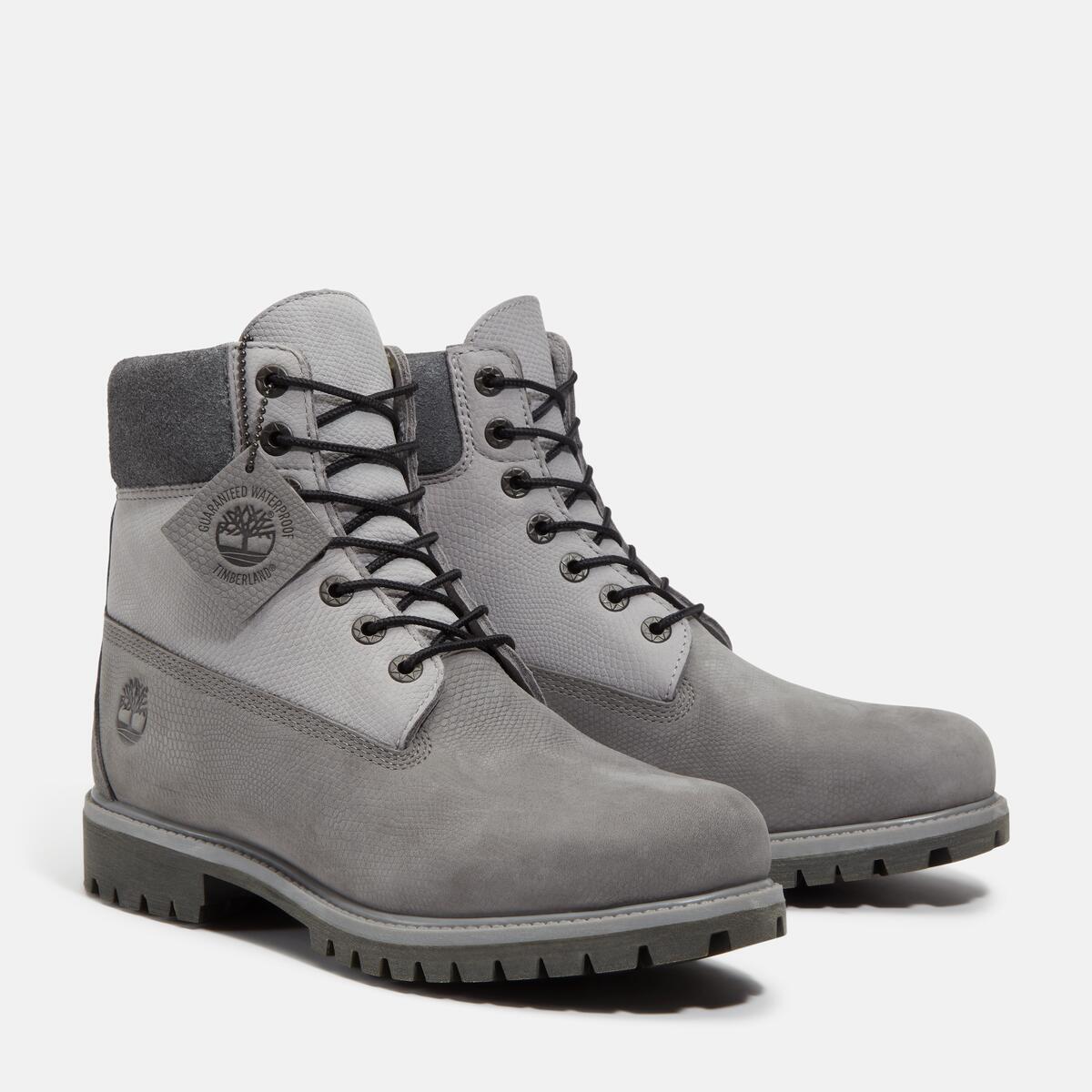 TIMBERLAND Men's 6-Inch Premium Waterproof Boot Medium Grey Nubuck - Image 2