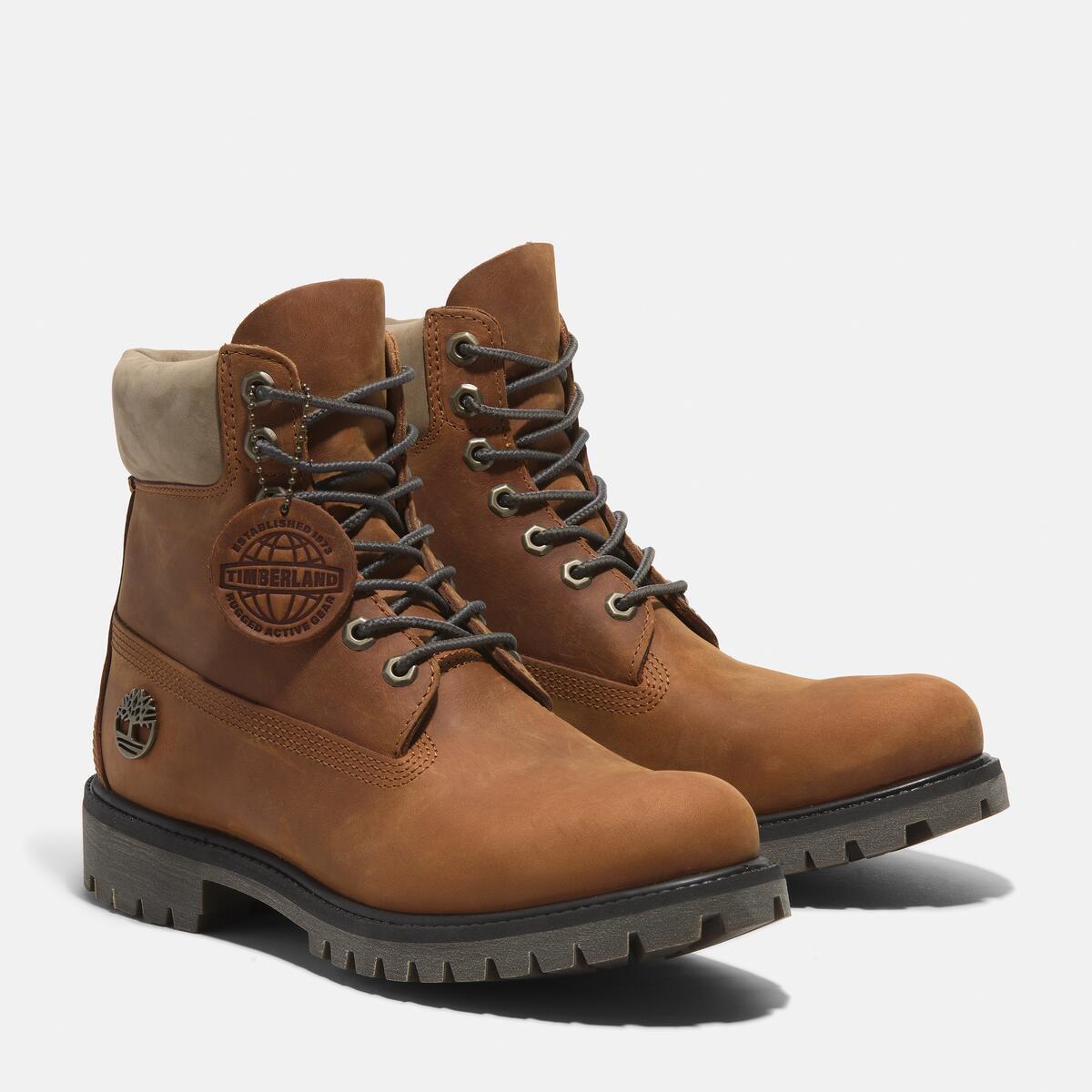 TIMBERLAND Men's 6-Inch Premium Waterproof Boot Medium Orange Full Grain - Image 2