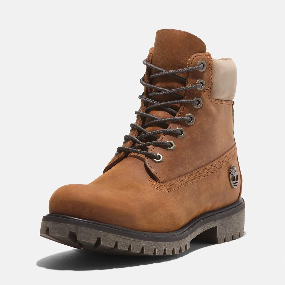 TIMBERLAND Men's 6-Inch Premium Waterproof Boot Medium Orange Full Grain - Image 8