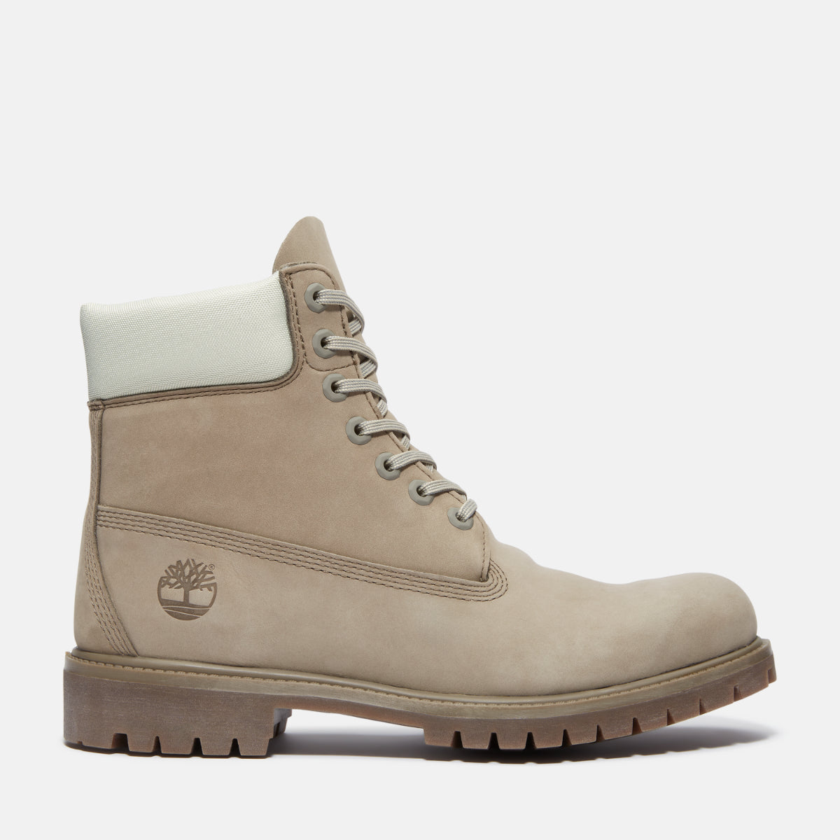 TIMBERLAND Men's 6-Inch Premium Waterproof Boot Mid Grey Nubuck with Light Grey - Image 1