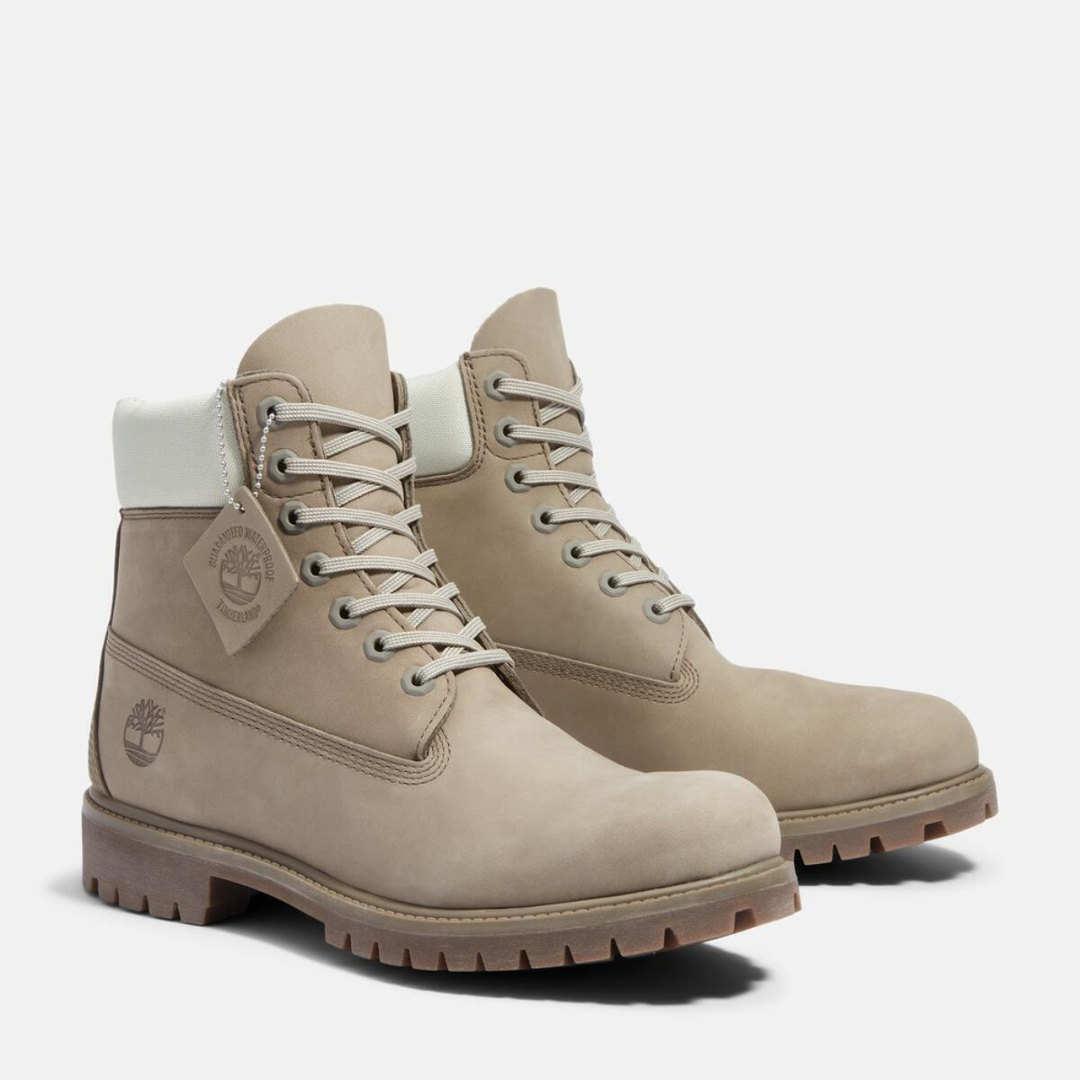 TIMBERLAND Men's 6-Inch Premium Waterproof Boot Mid Grey Nubuck with Light Grey - Image 2