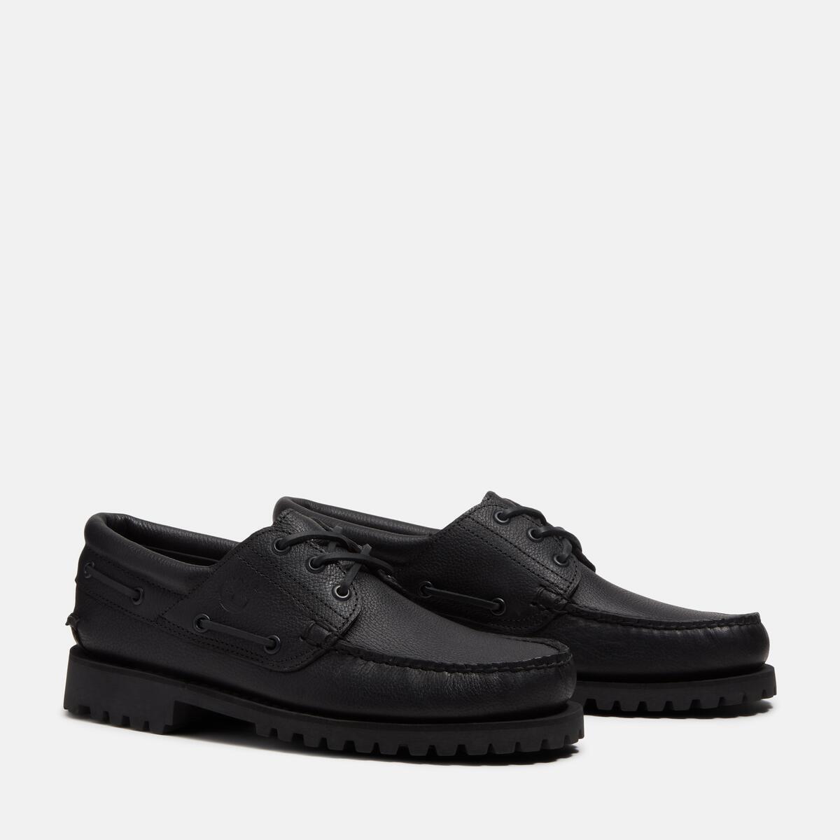 TIMBERLAND Men's Authentic 3-Eye Classic Lug All Over Black Full Grain - Image 2