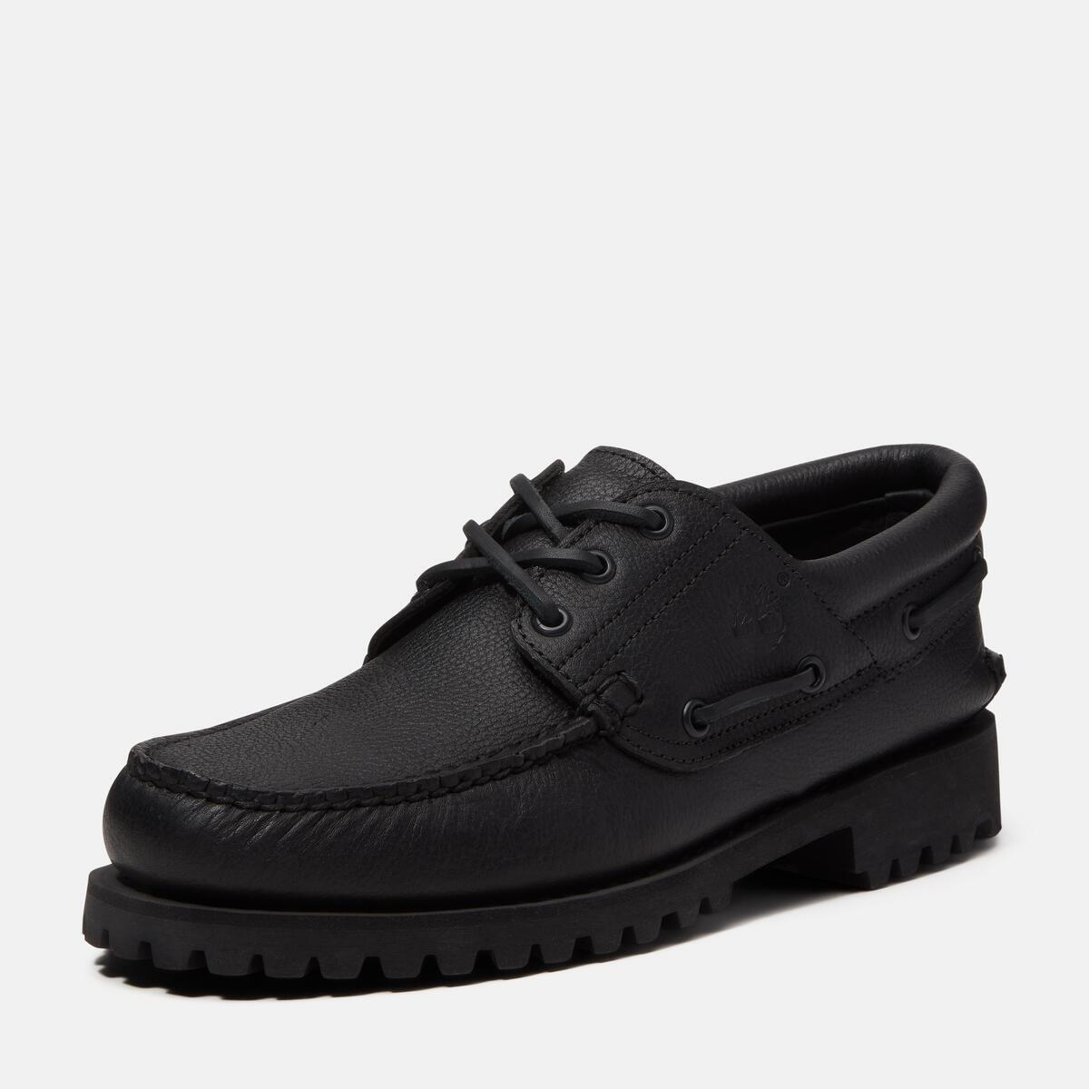 TIMBERLAND Men's Authentic 3-Eye Classic Lug All Over Black Full Grain - Image 8