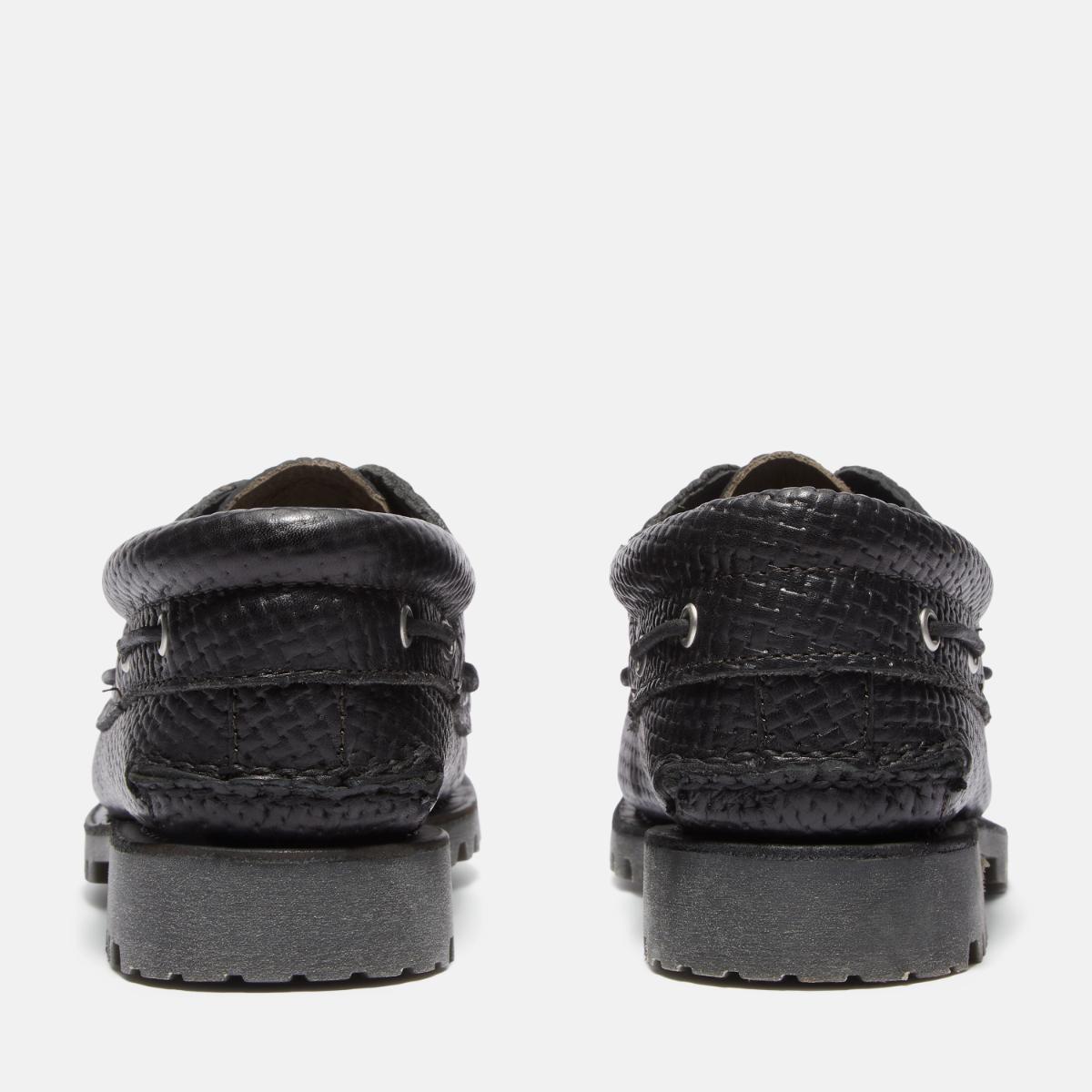 TIMBERLAND Men's Authentic 3-Eye Classic Lug Black Full Grain with Dark Brown - Image 5