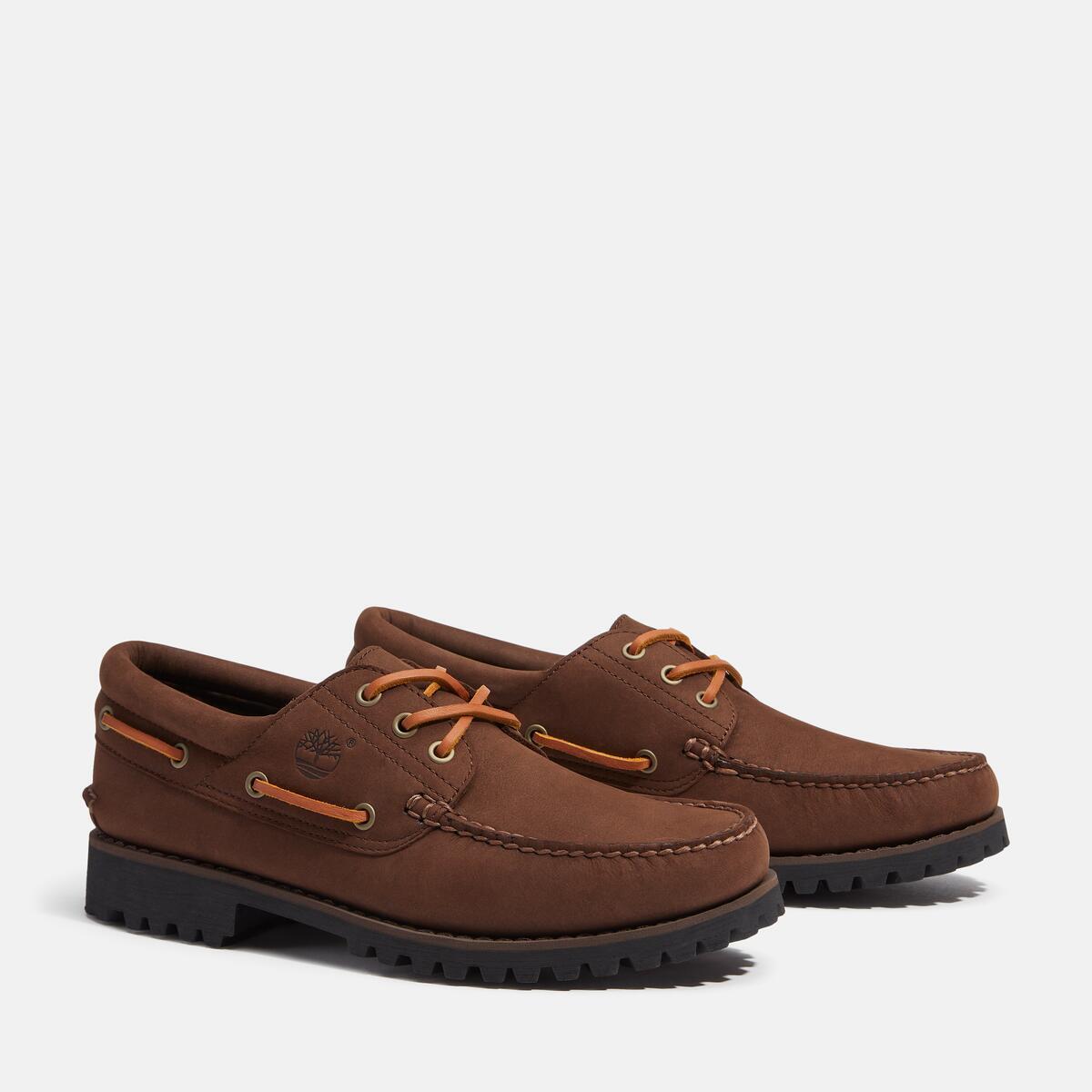 TIMBERLAND Men's Authentic 3-Eye Classic Lug Dark Brown Nubuck - Image 2