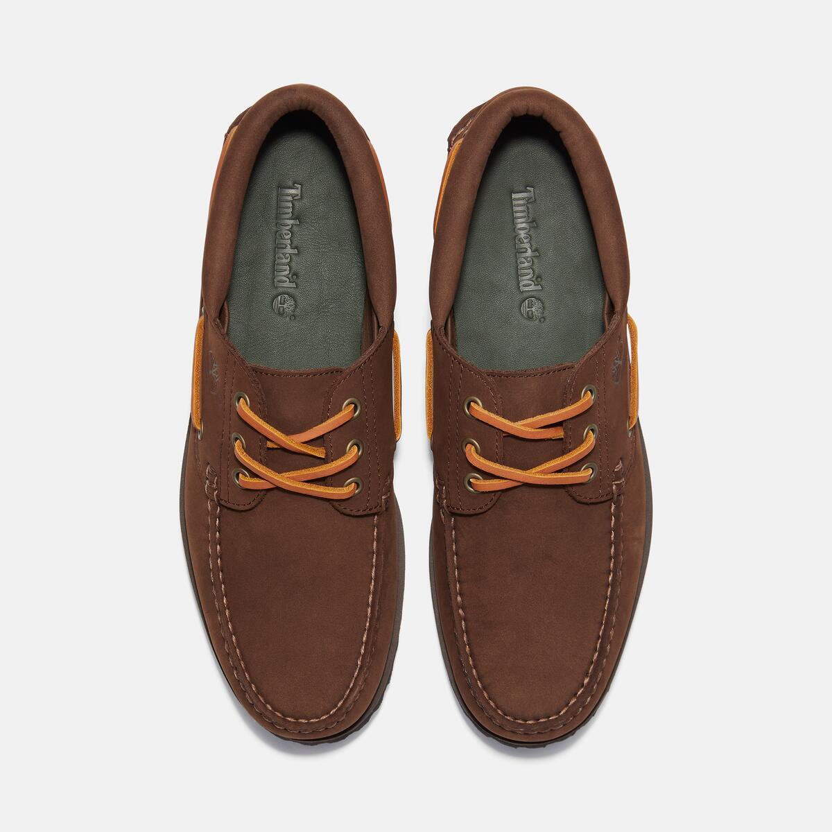 TIMBERLAND Men's Authentic 3-Eye Classic Lug Dark Brown Nubuck - Image 3