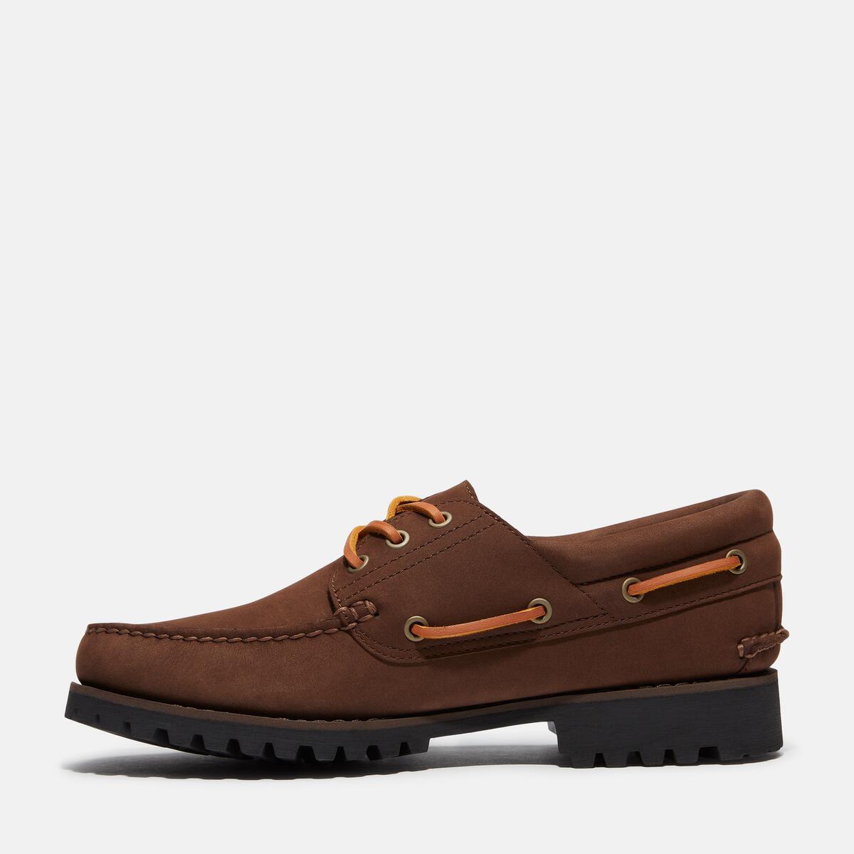 TIMBERLAND Men's Authentic 3-Eye Classic Lug Dark Brown Nubuck - Image 6
