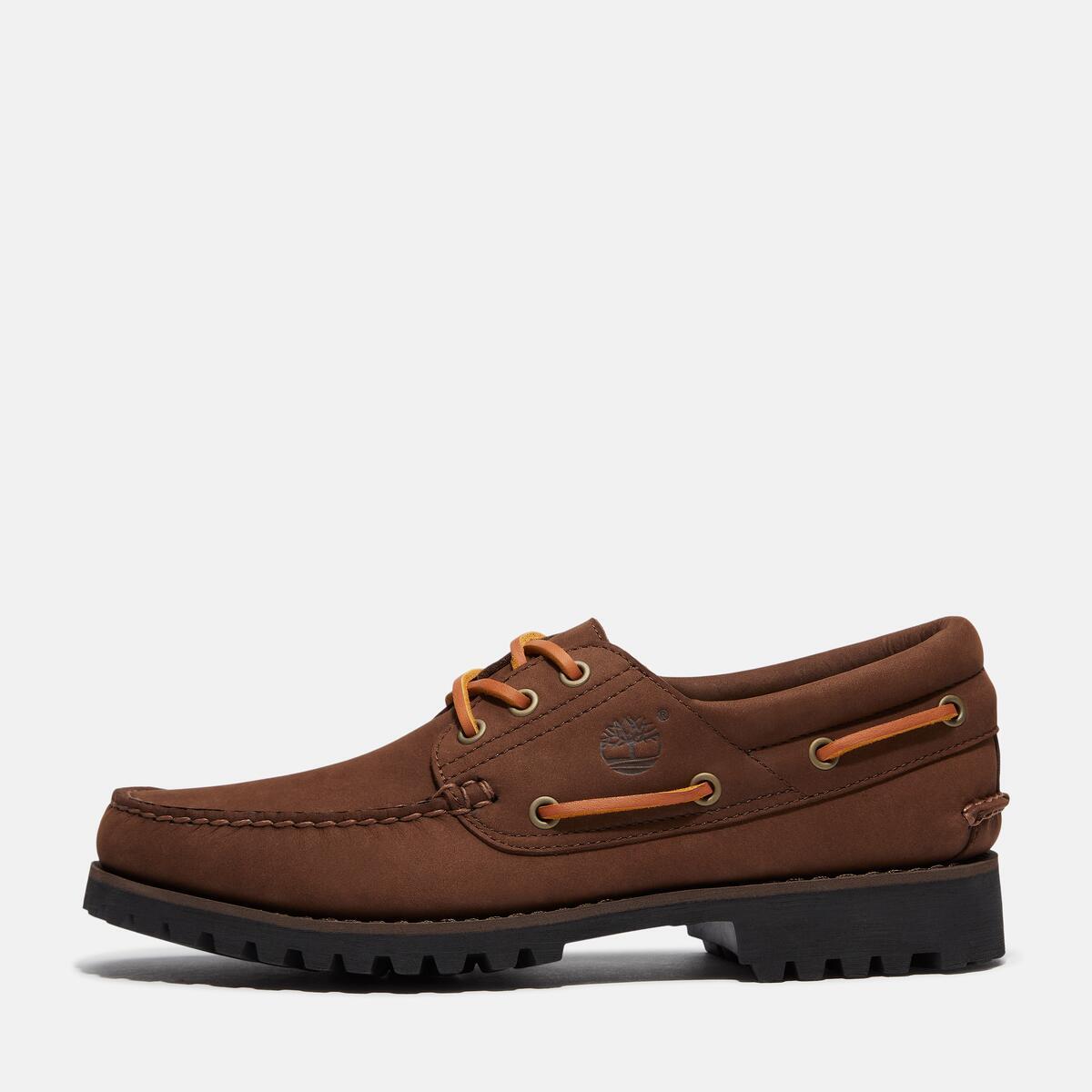 TIMBERLAND Men's Authentic 3-Eye Classic Lug Dark Brown Nubuck - Image 8
