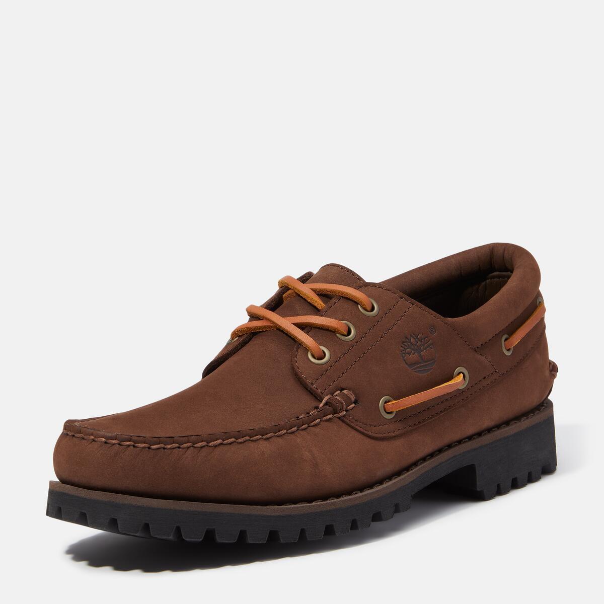 TIMBERLAND Men's Authentic 3-Eye Classic Lug Dark Brown Nubuck - Image 9