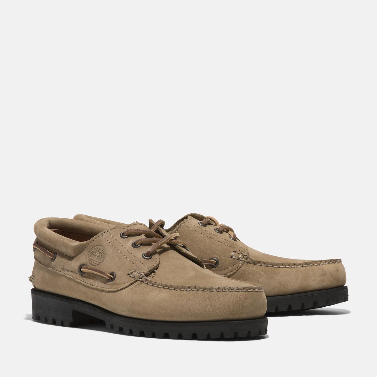 TIMBERLAND Men's Authentic 3-Eye Classic Lug Medium Beige Nubuck - Image 2
