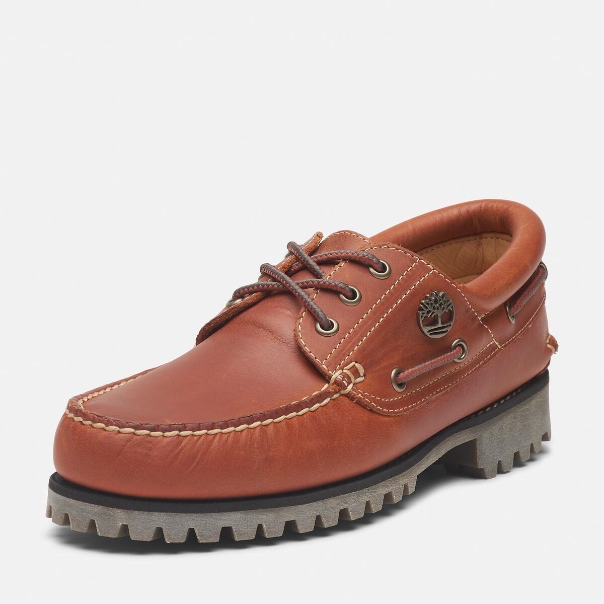 TIMBERLAND Men's Authentic 3-Eye Classic Lug Medium Orange Full Grain - Image 9