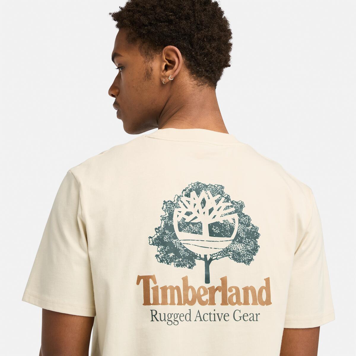 TIMBERLAND Men's Back Graphic Tee Angora - Image 3