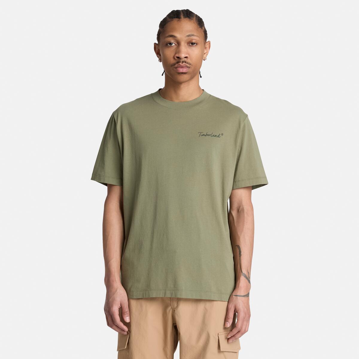 TIMBERLAND Men's Back Graphic Tee Deep Lichen Green - Image 1