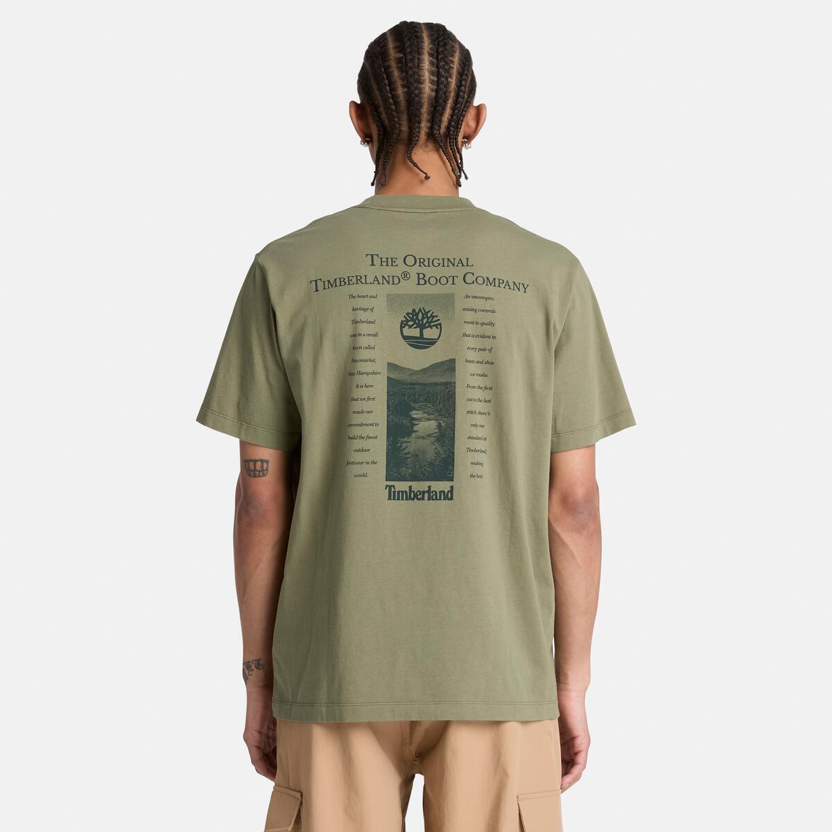 TIMBERLAND Men's Back Graphic Tee Deep Lichen Green - Image 3