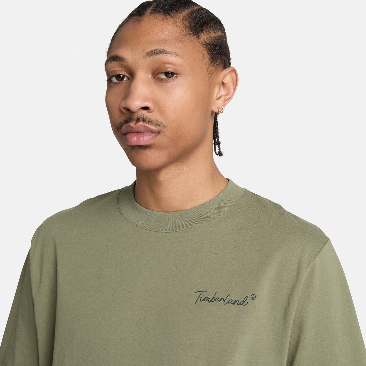 TIMBERLAND Men's Back Graphic Tee Deep Lichen Green - Image 4